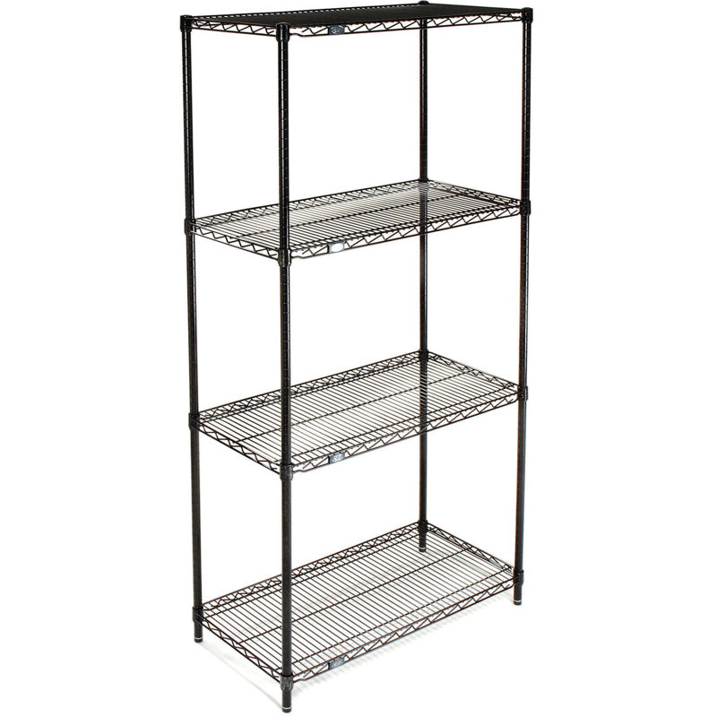 Étagère de démarrage, Époxy noir, H 74 po x l 36 po x P 18 po