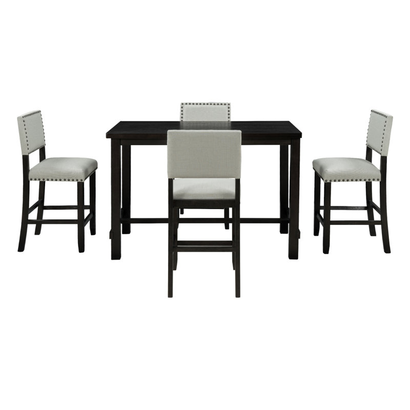 5-Piece Counter Height Dining Set, Dining Table Set Dining Room Set, Classic Elegant Table And 4 Chairs