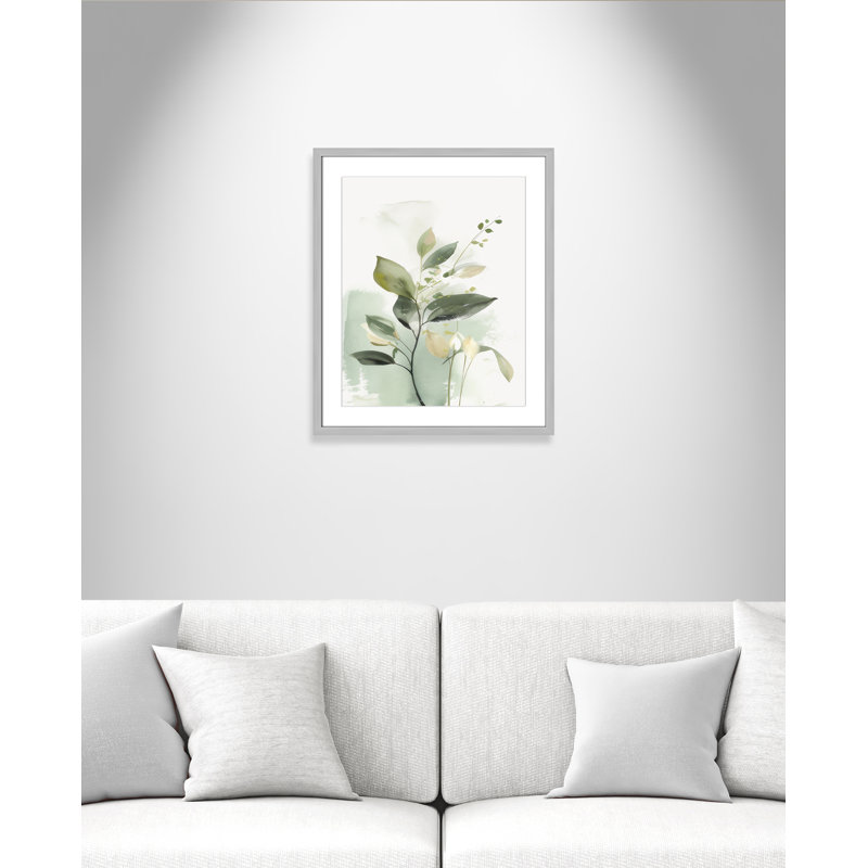 «Greenery Serenade II» par Irena Orlov, L 21,5 po x H 25,5 po, Imprimé mat, Argent mat