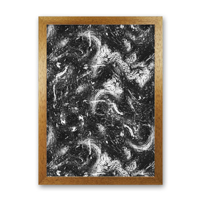 Abstract Dripping Painting Black White - Print