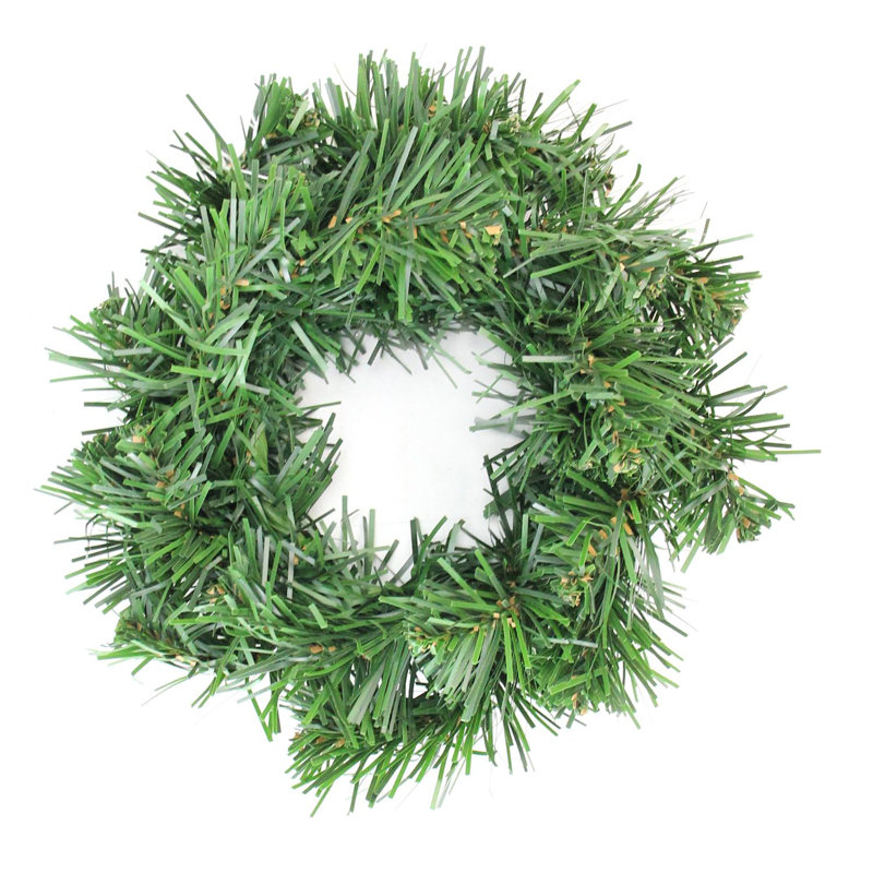 Couronne de Noël artificielle en pin de luxe de luxe - non éclairée 6 pouces, H 6 po x l 6 po x P 2 po