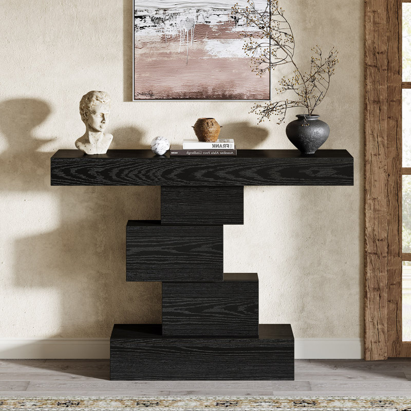 42.5" Wood Console Table, Black