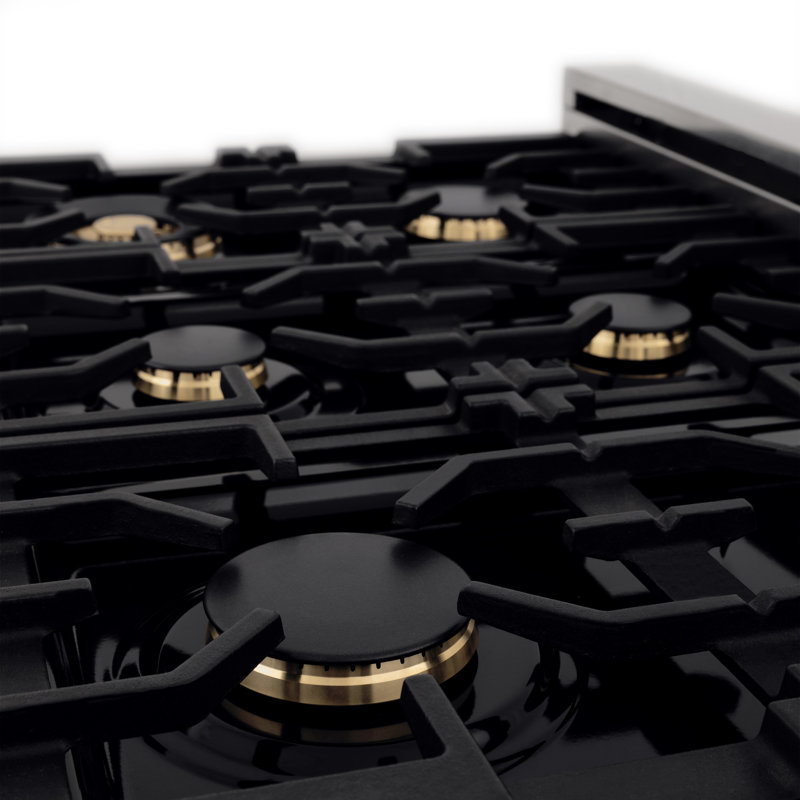 ZLINE Autograph 36" Legacy Dual Fuel Range, Matte Black Satin Stainless Steel