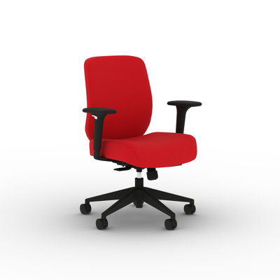 HON Altern Upholstered Low-Back Chair, Black Frame, Ruby