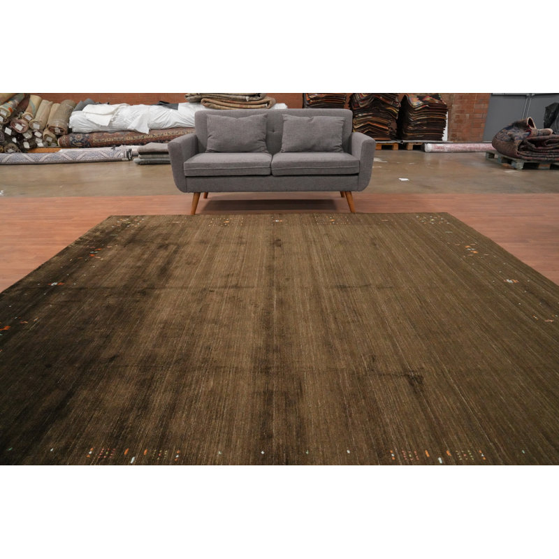 Chic tapis Gabbeh brun 10 x 10 pour un intérieur doux et élégant
