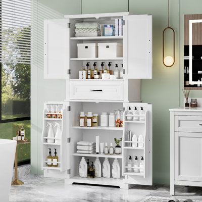 High-Quality MDF Bathroom Storage Cabinet with Adjustable Shelves and Ample Space Perfect for Modern and Organized Living
