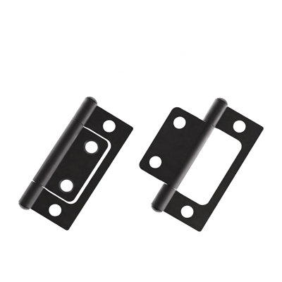 Paquet de 10 charnières de 2 po x 11/16 po à fixation en surface en acier noir sans mortaise avec vis pour portes d'armoires, armoires, volets et meubles
