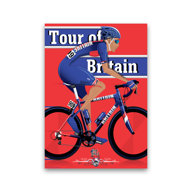 Tour De Britain - Single Picture Frame Print, No Framed, 42cm H x 30cm W x 1cm D