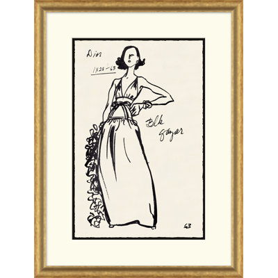 Vintage Fashion Sketches Print by Esther Larson