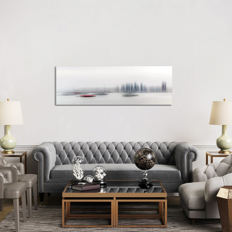 Boats In The Harbour by Richard Adams - Wrapped Canvas Panoramic Gallery-Wrapped Canvas Giclée