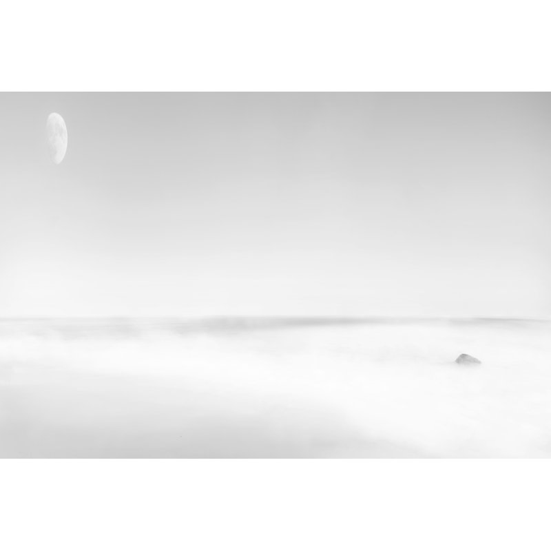 Black And White Water Panel XV by James McLoughlin - Print on Canvas, 51cm H x 76cm W, Black Floater Framed