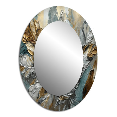Silver And Gold Expressions Of Freedom I - Bohemian Oval Wall Mirror