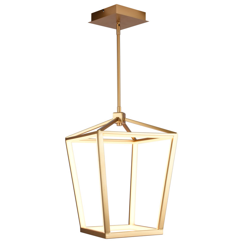 Lollar 1 - Light LED Lantern Pendant, Gold, 20" H x 13" W x 13" D