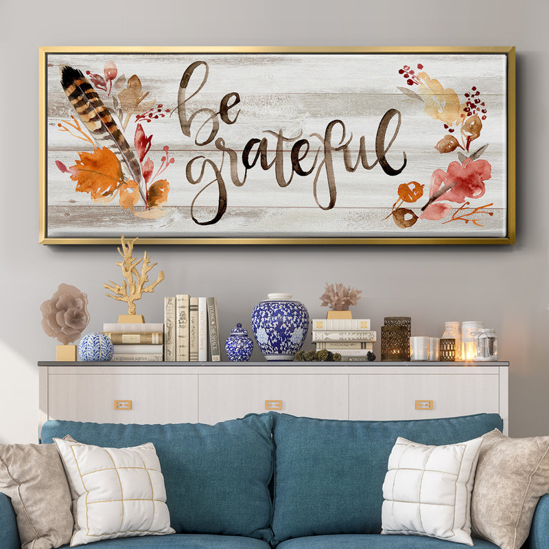 Grateful - Framed Canvas, 8" H x 20" W