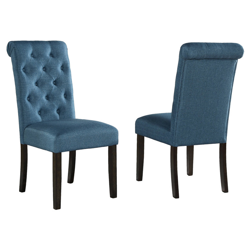 2pcs Solid Wood Chairs - , Armless Design Dining Legs,, Blue