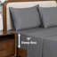Ensemble de draps 100% Tencel Lyocell 4 pièces Dreamology, très grand, draps en eucalyptus rafraîchissant, finition douce pêche, poche antidérapante de 15 po de profondeur, comprend un drap plat, un drap-housse et 2 taies d'oreiller, gris-130942470-130942471
