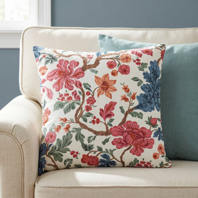 Jane Floral Cotton Throw Pillow