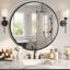 Round Metal Framed Wall Mirror-130134467-130134468