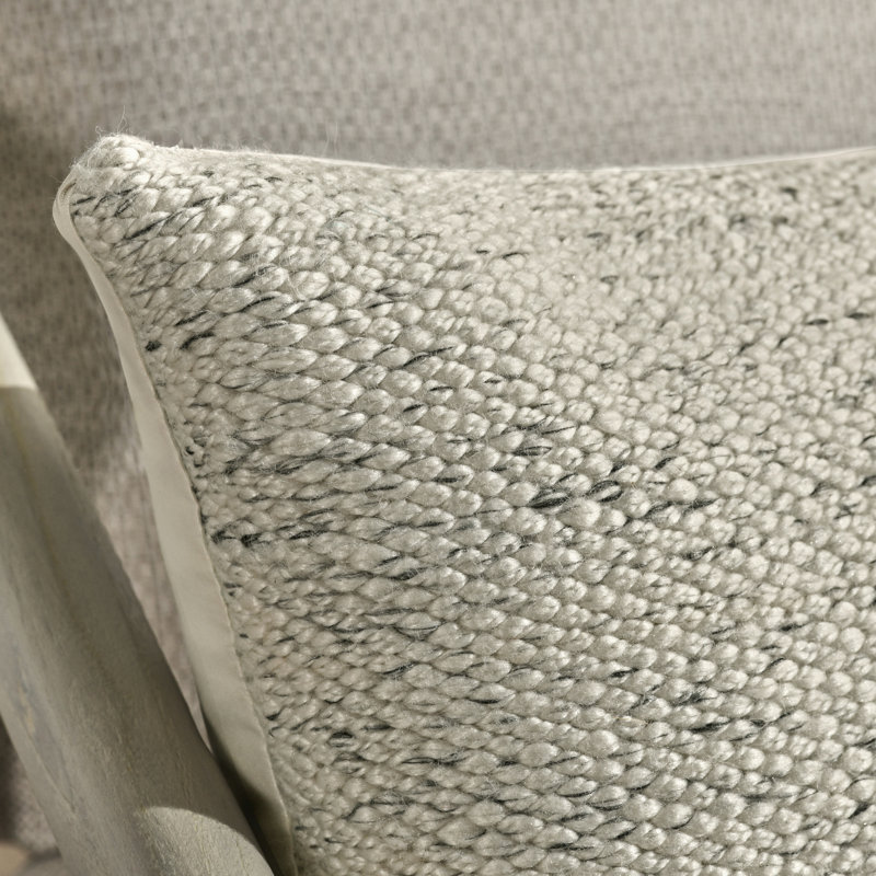 Stella 26" Recycled Fabric Fabric Throw Pillow, Ivory, Ivory, 16" x 36", Rectangular