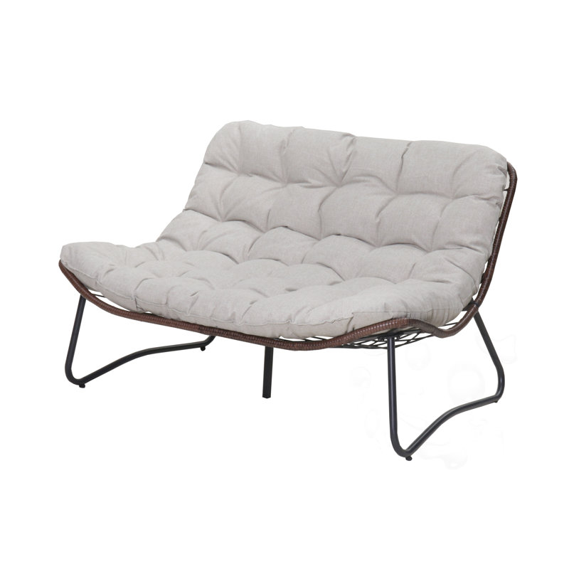Patio Wicker Sofa with Cushion