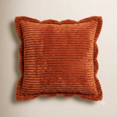 Coussin carré en velours côtelé