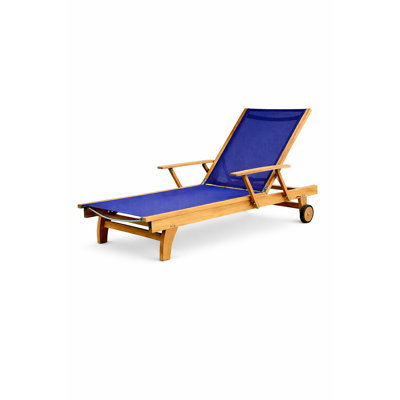 Maximilian Outdoor Teak Wood Chaise Lounge