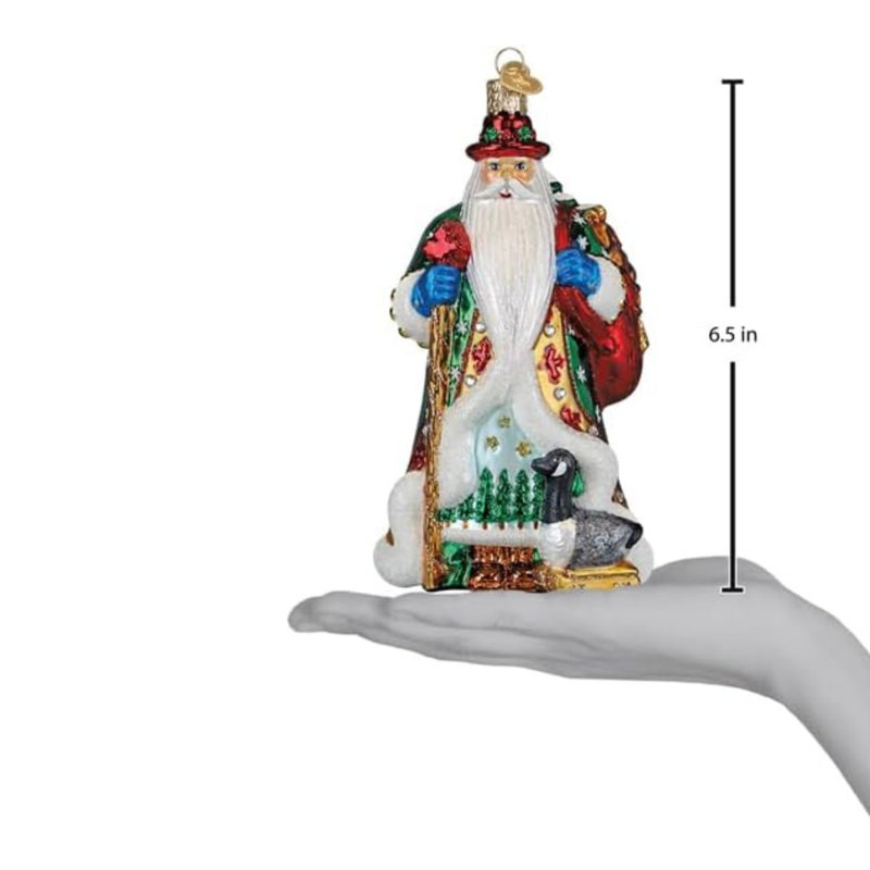 Ornement en verre soufflé, père Noël canadien