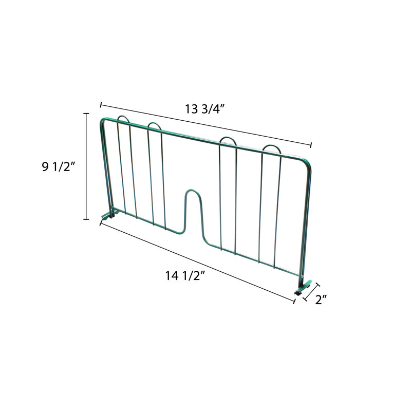Séparateur de tablettes à pression, Époxy vert, H 9,63 po x l 2,13 po x P 14,5 po