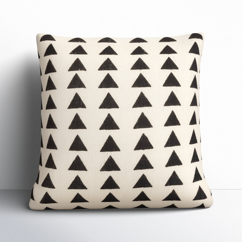 Housse de coussin en polyester Ljuban, 20 po x 20 po, Crème / noir
