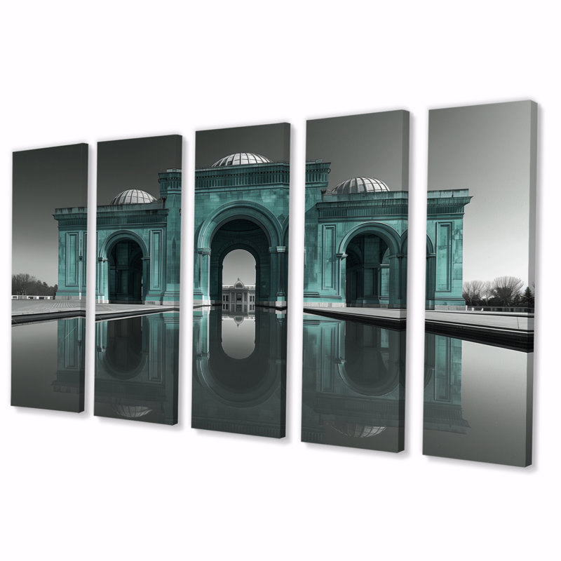 «Green Grey Taj Mahal Monument Photo», ensemble de reproductions d'art mural, H 28 po x l 60 po