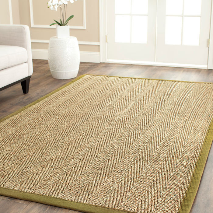 Auckland Bamboo Slat/Seagrass Natural/Olive Area Rug
