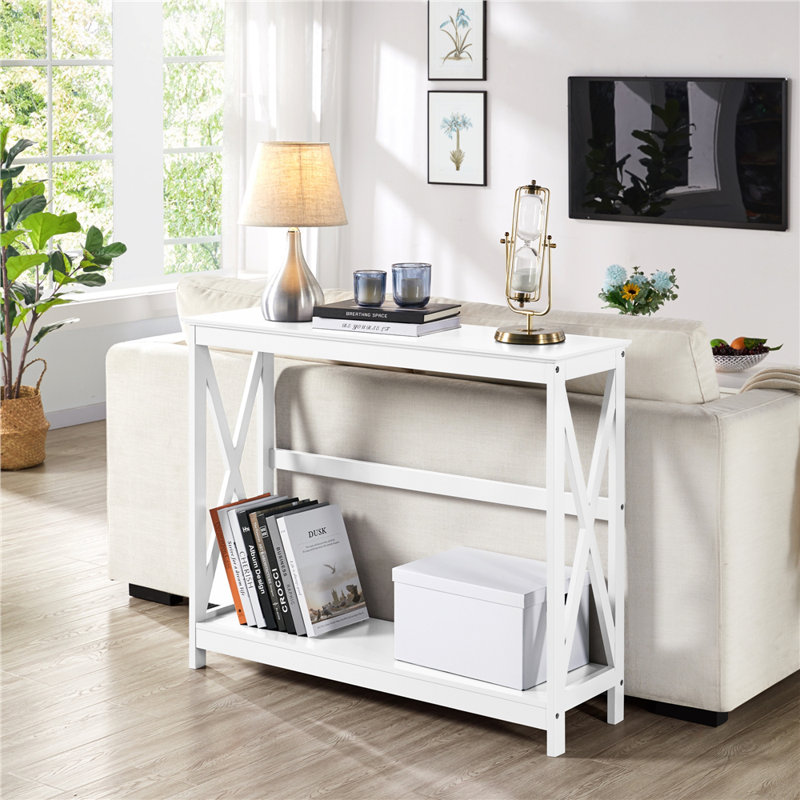 101.5cm W Solid Wood Console Table, White