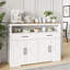 White Kitchen Sideboard Cabinet with 2 Drawers and 2 Doors, Sideboard Buffet Station for Living Room, Entryway, Kitchen