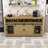 Farmhouse Sideboard Cabinet with Sliding Barn Doors, Open Storage Cubbies & Generous Tabletop Space-1239249922