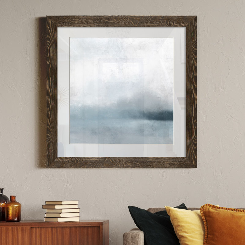 « Quiet Fog I », impression sur papier, Cadre noyer, H 27,5 po x l 27,5 po x P 1,5 po