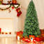 Arbre de Noël de 8 pi avec 1847 pointes, présentation complète et réaliste, branches articulées pour une installation facile, base de Noël solide en métal et décor festif, arrangement rapide, support solide