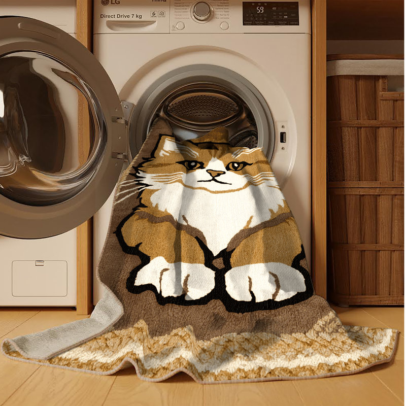  Washable Bay Cat Big Cats Area Rug, Carré 5 pi