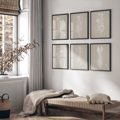 «Abstract Boho Botanical Outline», reproduction d'art encadrée, affiche, petit art mural