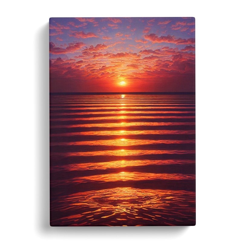 XC1022-1467X Classic Ocean Sunset - Wrapped Canvas Print, 50cm H x 35cm W