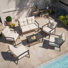 Ensemble de conversation de terrasse pour 6 personnes avec coussins
