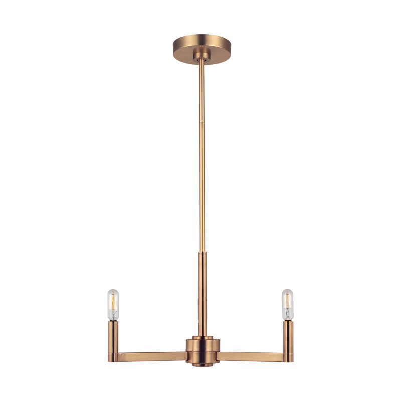 Ayansh Fullton Chandelier, Satin Brass, 10.5"H x 10"W x 10"D