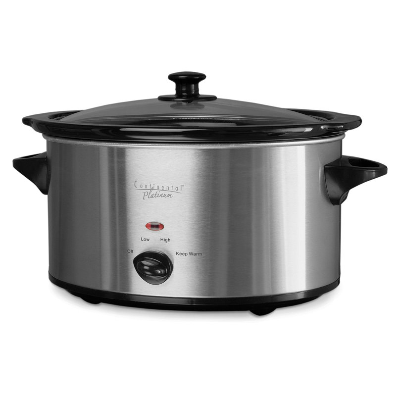 4 Quart Stainless Steel Oval Slow Cooker