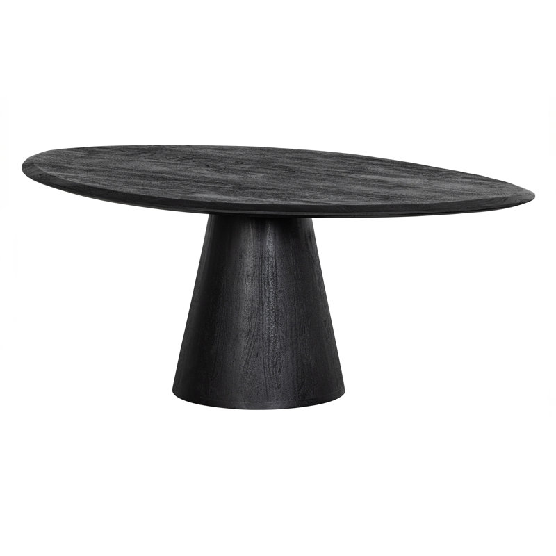 Solid Wood Pedestal Coffee Table, 47cm H x 120cm L x 80cm W, Black
