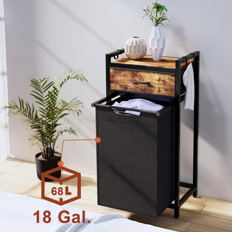 Rolling Laundry Basket With Drawers
