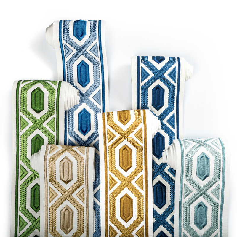 Treillis Passementerie II Avril Cotton Blend Performance Trim, Blue