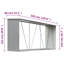 Support de rangement pour bûches avec toit en acier galvanisé 129,9 po