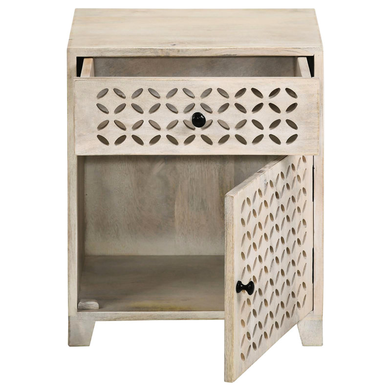 Armoire d'appoint avec tiroir Whitewashed Whitewashed