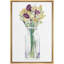 Fleurs d'iris mauves et jaunes dans un vase en verre, plantes florales, aquarelle, art moderne, pastel rustique-102487952-102487955