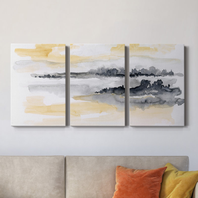 «Whispering Wind II» - Toile tendue avec châssis de qualité supérieure - Prêt à être accroché, H 27 po x l 54 po x P 1 po