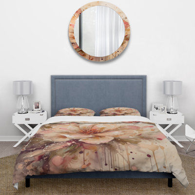 Ensemble de housse de couette Emotion Of Beige Red Peony Flower I Bedding